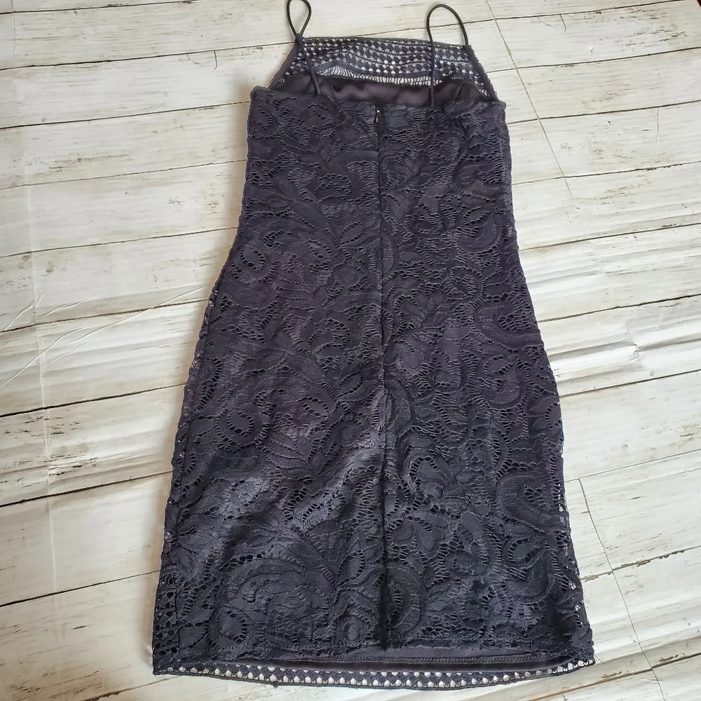 Nwt topshop little black dress lace mini high neck lace size‎ 4